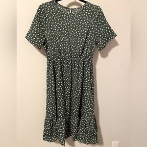 Green floral dress
